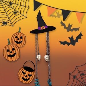 Skulls & Such Dangling Chain Stone Chip Earrings